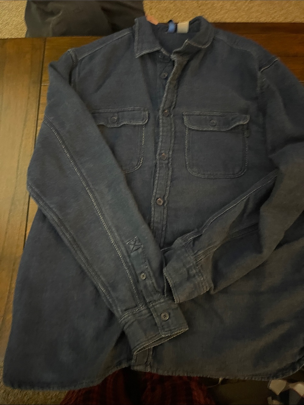 Divided Men's Dark Blue Denim Button-Up Shirt